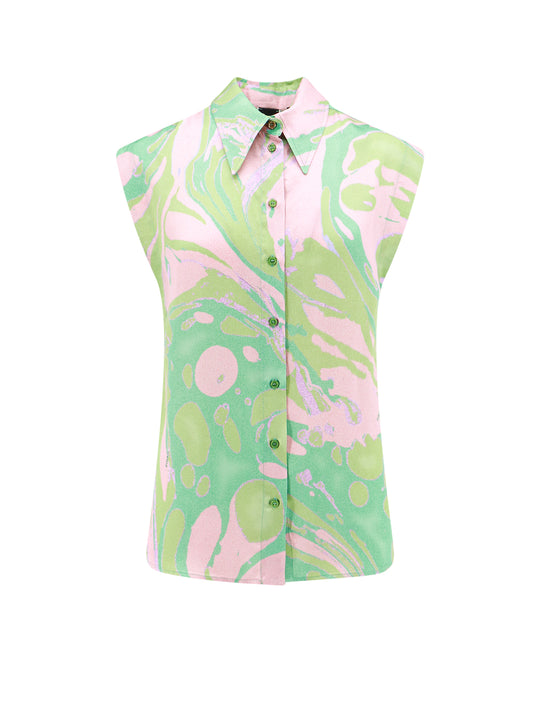 Viscose Shirt With Multicolor Print