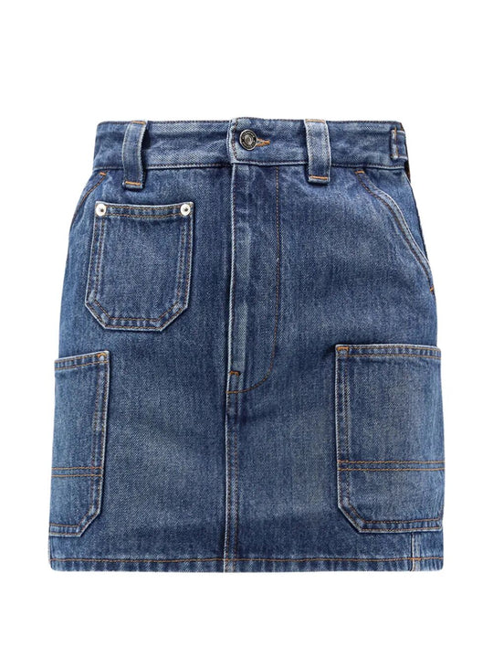 Cargo Denim Miniskirt