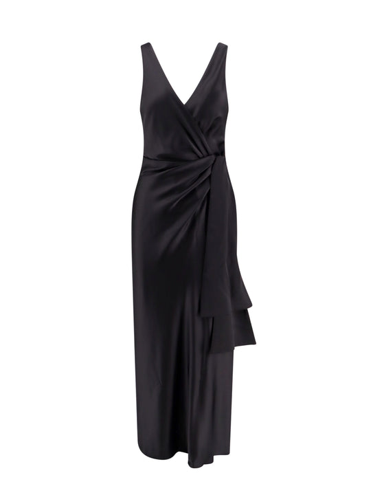 Satin Dress With Lateral Bow Detail