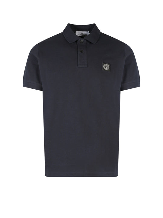 Stretch Organic Cotton Polo Shirt With Frontal Logo