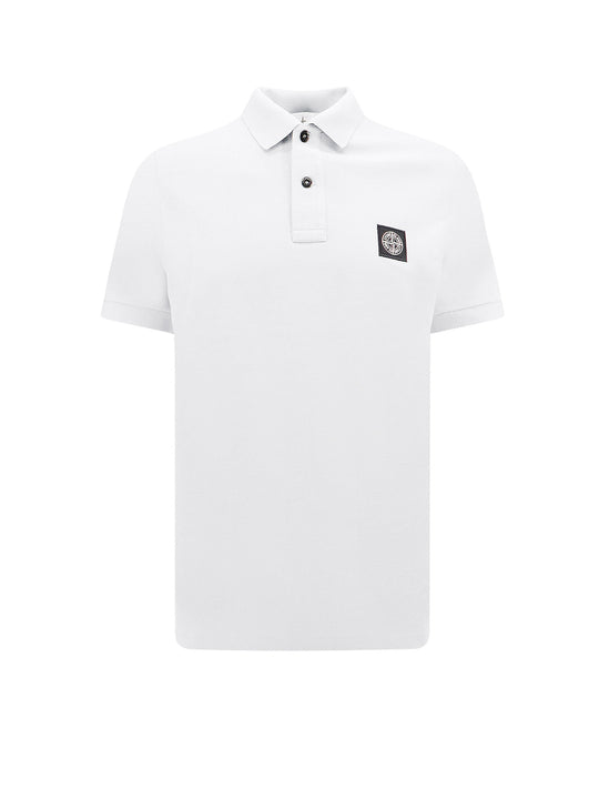 Stretch Organic Cotton Polo Shirt With Frontal Logo
