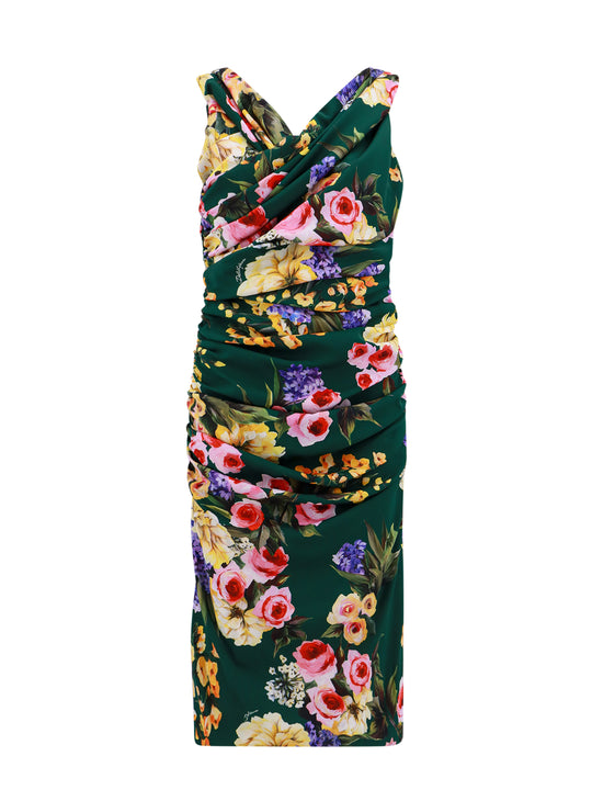 Stretch Silk Dress With Floral Print