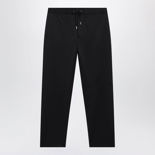 Black Jogger Trousers With Logo Patch