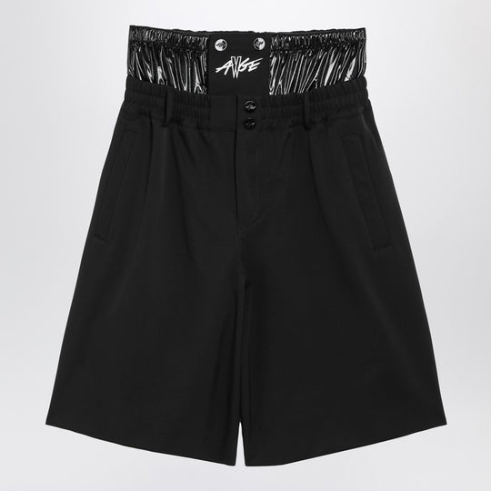 Black Nylon Blend Bermuda Shorts