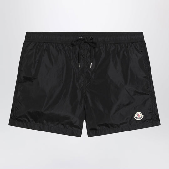 Black Swimsuit With Logo Patch