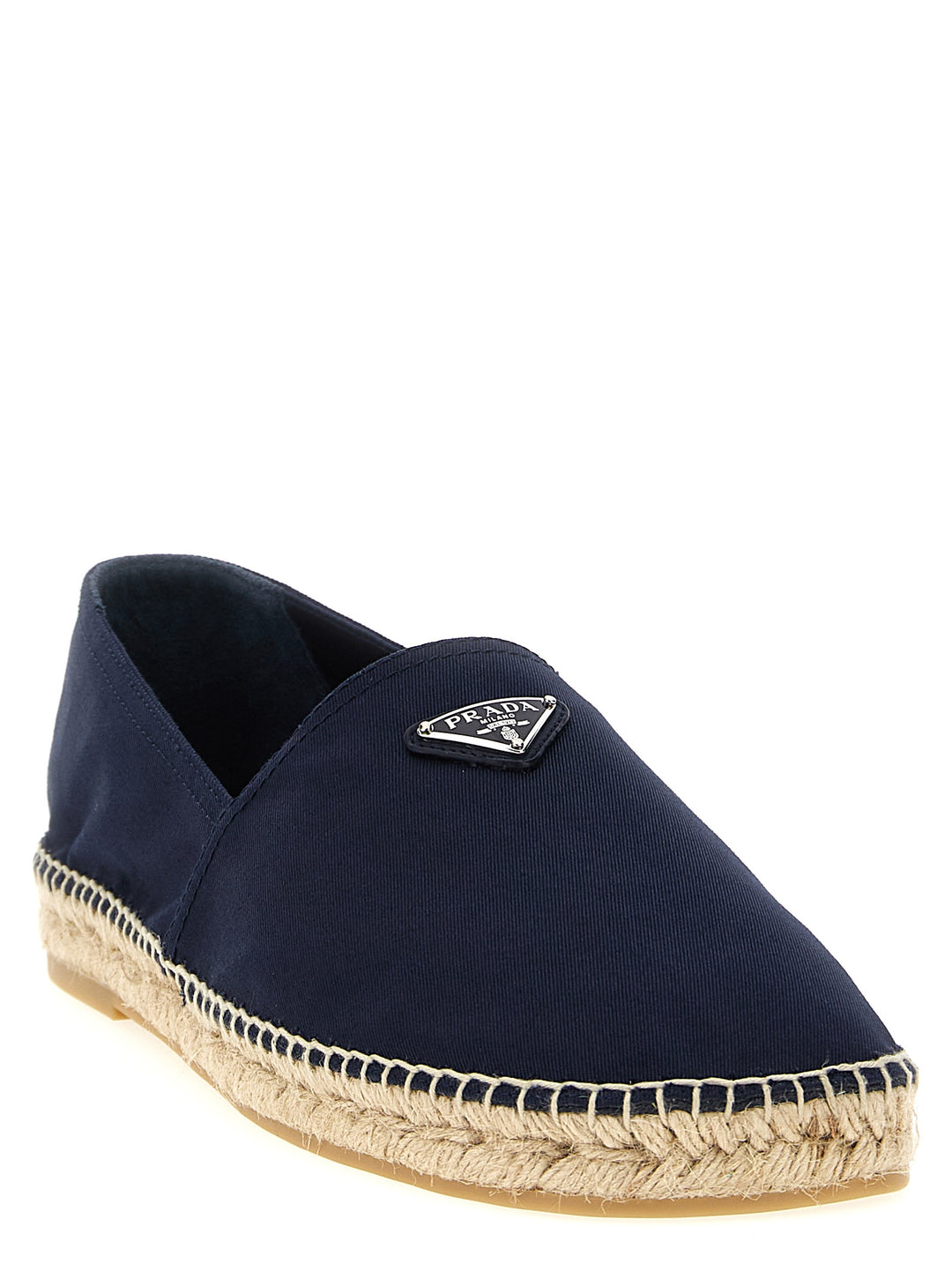 Prada Logo Tringolo Espadrilles Flat shoes - Blue | 35081b338654a63db7eb5e1e798b0bc49fcab338