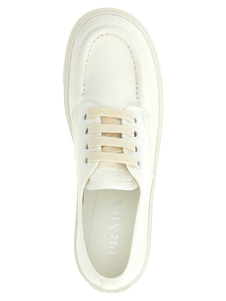 Prada Cotton Sneakers - White | 8ed444a7bd2a0bb3916cc94d3c8c5a55331c0777