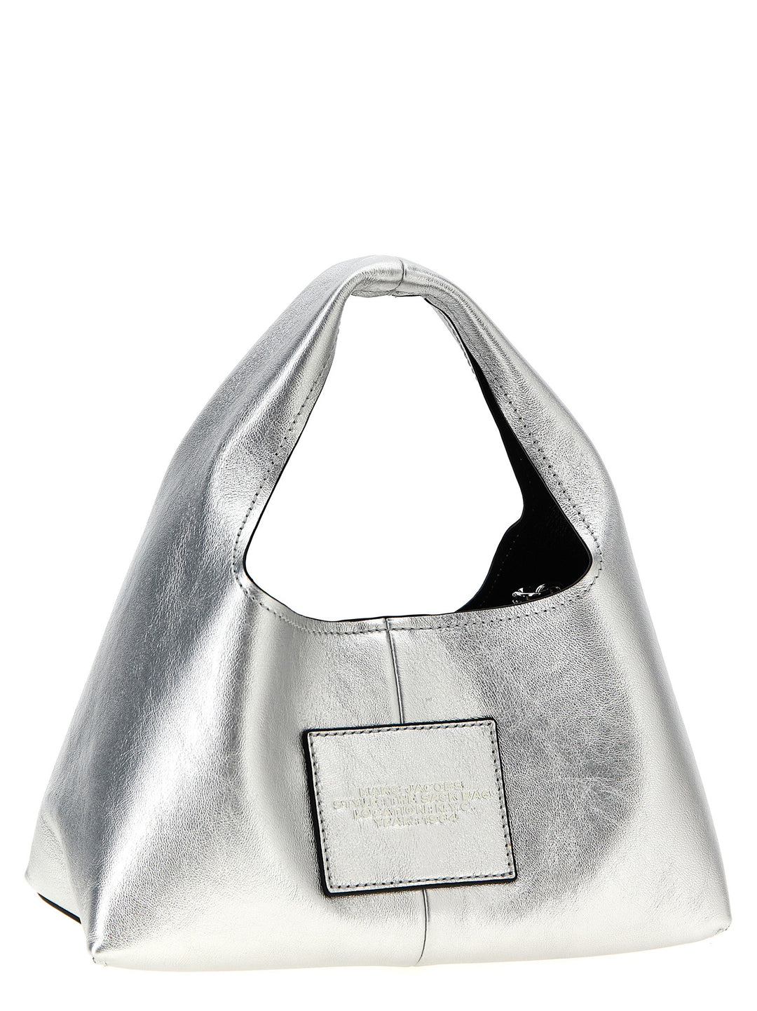 Marc Jacobs The Metallic Leather Mini Sack Bag Hand Bags - Silver | 7cd2a2591c98f1dd8e8e9d4e0f22323319be3a91