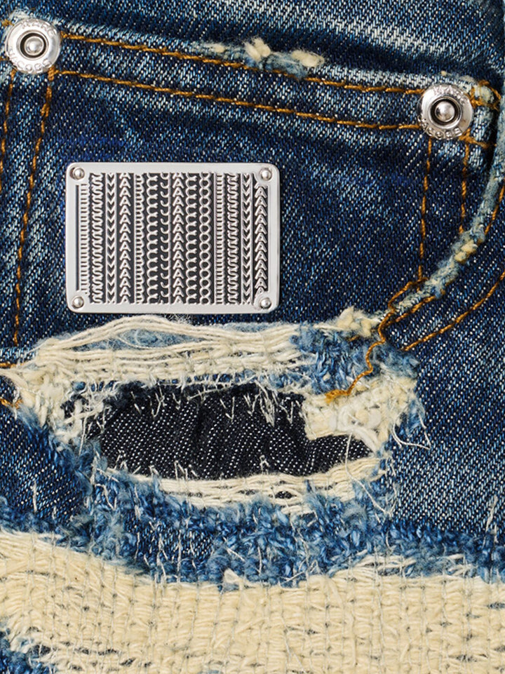 Marc Jacobs The Rip And Repair Straight Jean Jeans - Blue | c514a3005f09aea64b4bb3197d8ca834635fb907