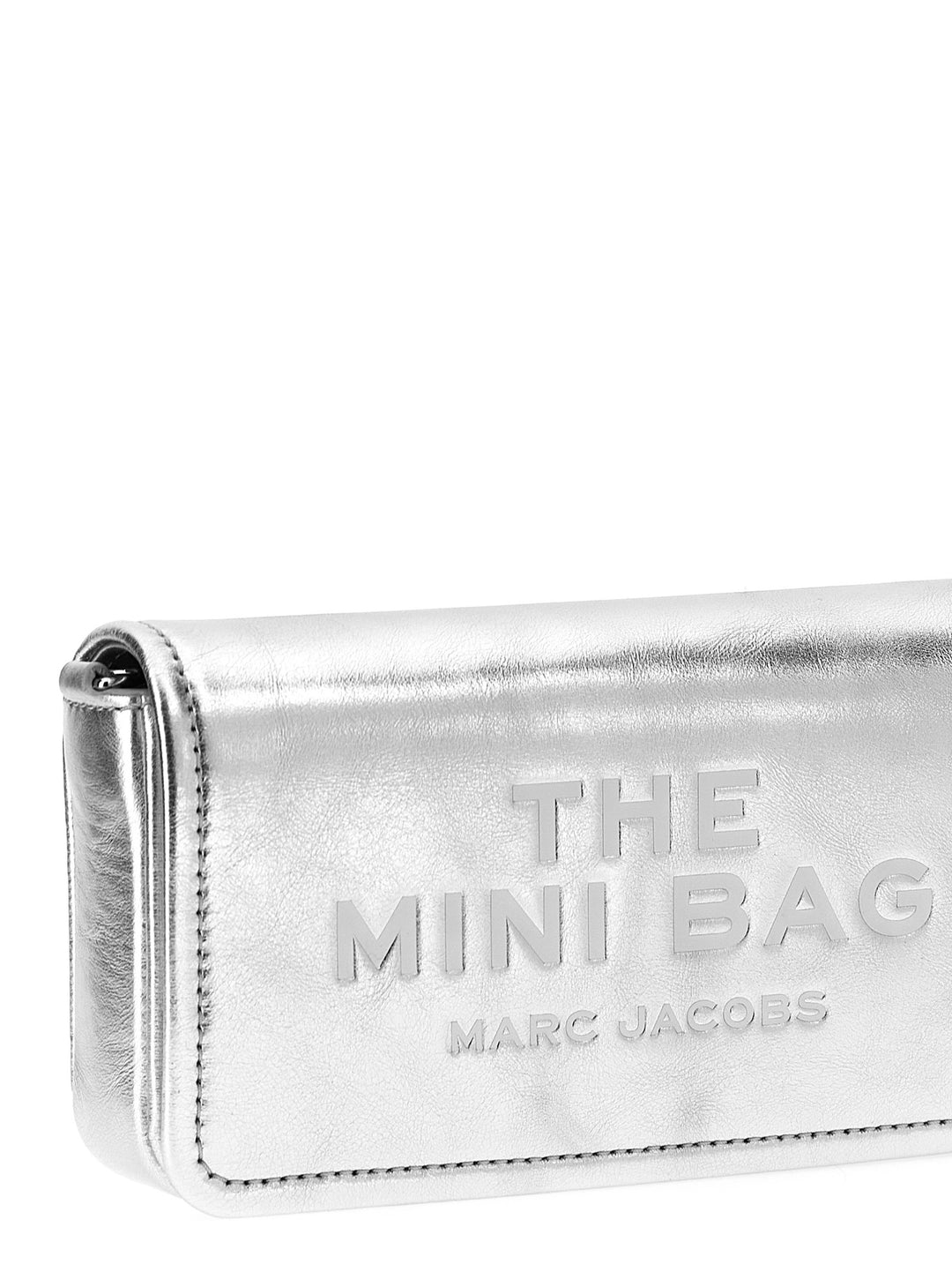 Marc Jacobs The Metallic Leather Chain Mini Bag Crossbody Bags - Silver | 89824afef554761ff0d20cd9b87c998074133ff2