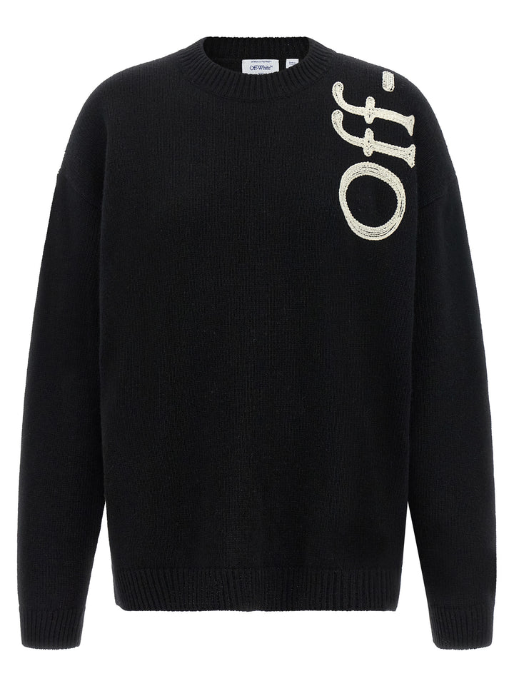 Off-White Vertical Bookish Sweaters and Cardigans - White/Black | 59298783c4f68e0eedf84c9ff01b4479e10f403a