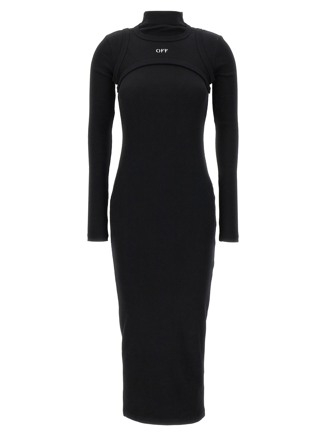 Off-White Off Stamp Rib Dresses - Black | 8b7b119a9da8f71395326ed410b69400efb37bfa