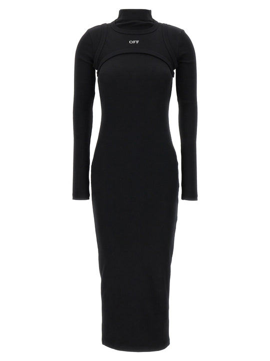 Off Stamp Rib Dresses Black
