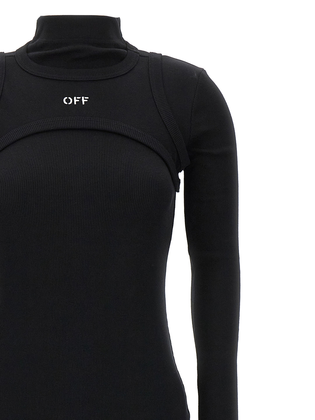 Off-White Off Stamp Rib Dresses - Black | 992bb3e336ffccbfa047ea66c19b6391fd8d8b76
