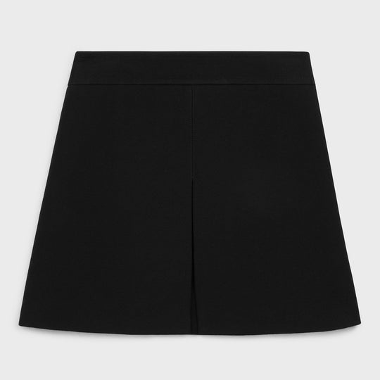 Trapeze Mini Skirt In Gauffered Double Wool