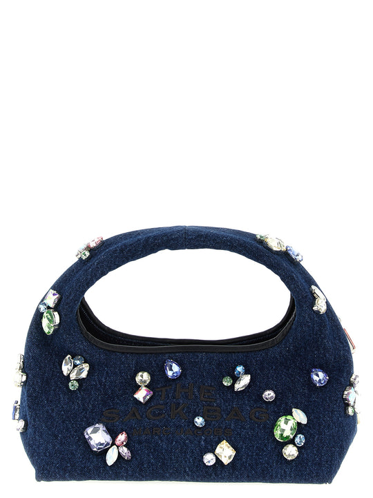 The Gem Denim Mini Sack Hand Bags Blue