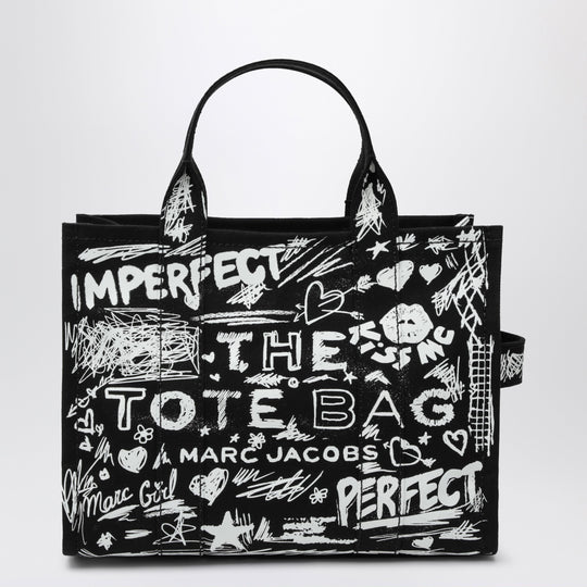 The Tote Bag Medium Black With Punk Lettering
