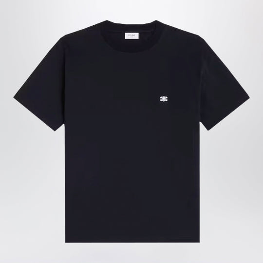 Black T-Shirt With Embroidered Triomphe Logo