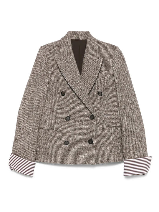 Double-Breasted Wool Short Coat