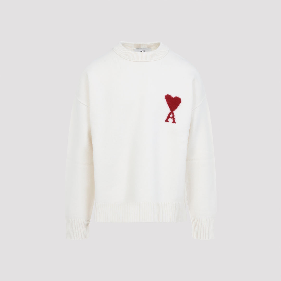 Ami Sweater - White | 7595d2a064ad2e280fefc149247ff32c78c3f882