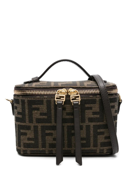 Fendi Vanity Ff Jacquard Fabric Bag