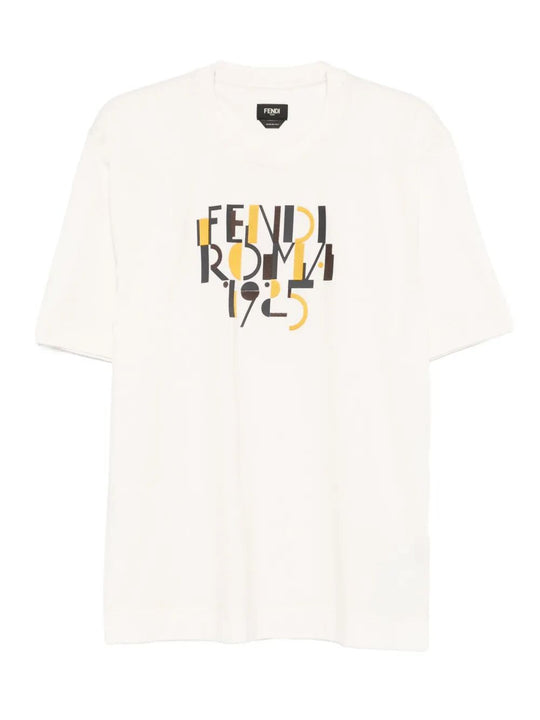 Fendi Roma 1925 Print Cotton T-Shirt