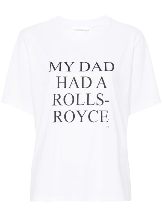 `My Dad Had A Rolls-Royce` Slogan Cotton T-Shirt