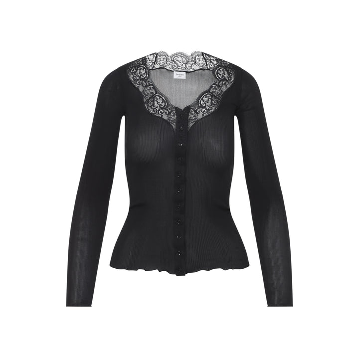 Saint Laurent Cardigan - Black | 5cec4f98747ec42e4a681cf81119d79eb42bffba