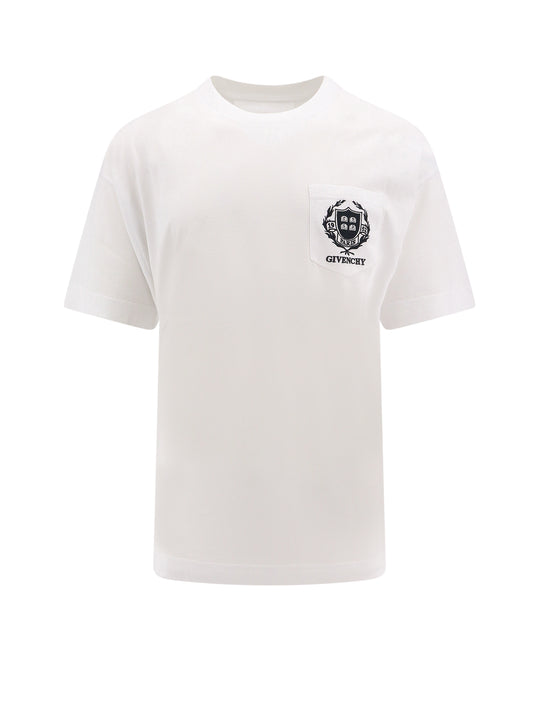 Cotton T-Shirt With Embroidered Givenchy Crest Logo