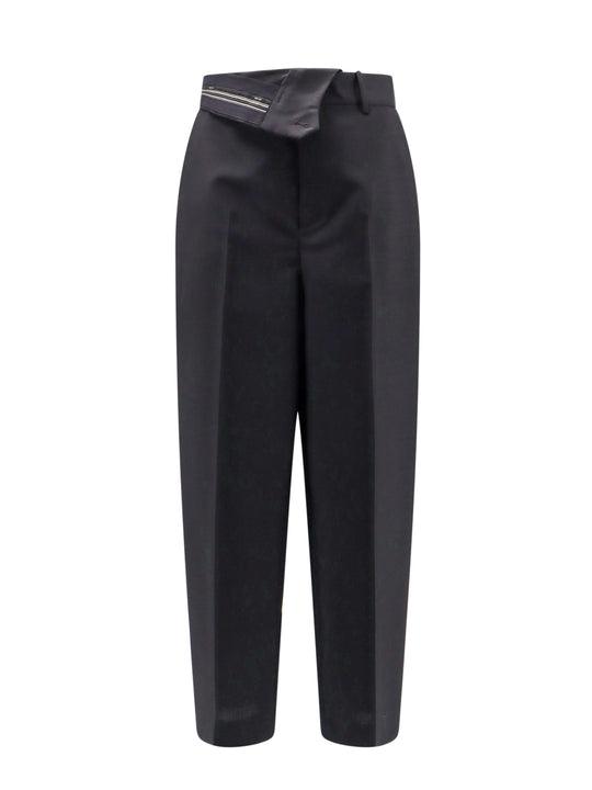 Mohair Wool Trouser With Inside-Out Detail With Fendi-Roma Logoed Ribbon