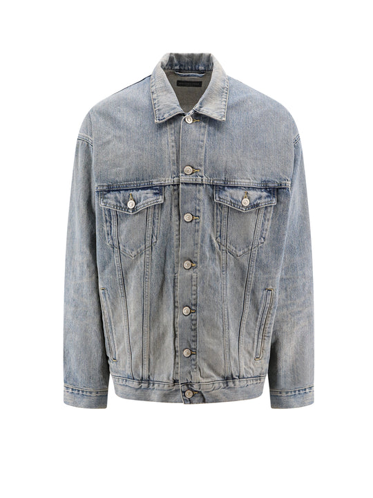 Oversize Denim Jacket With Back Logo