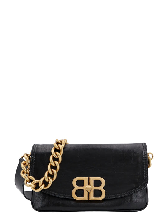 Leather Shoulder Bag With Frontal Bb Logo