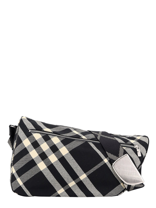 Messenger Cotton Blend Bag With Burberry Check Jacquard Motif