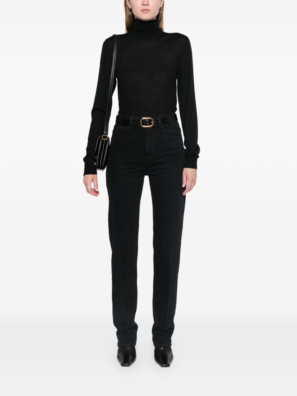 Saint Laurent Paris Turtle neck - Black | b7e6e7ed68dc003a8f90ed93f4ba8dba8aa03dca