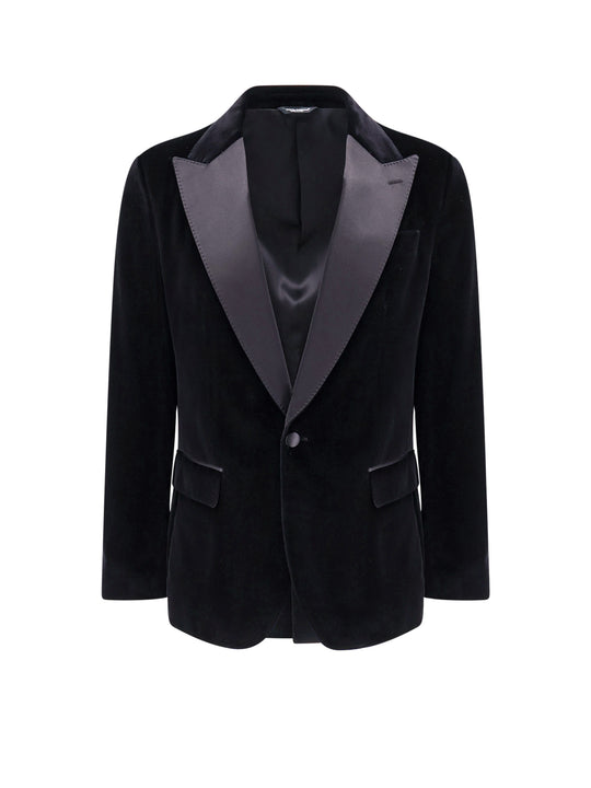 Velvet Blazer With Satin Lapel