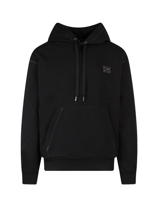 Cotton Sweatshirt With Logo Patch