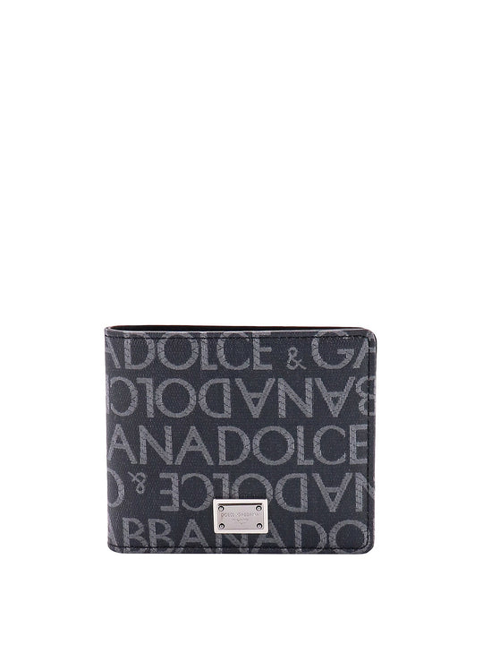 Coated Canvas Wallet With With All-Over Logo
