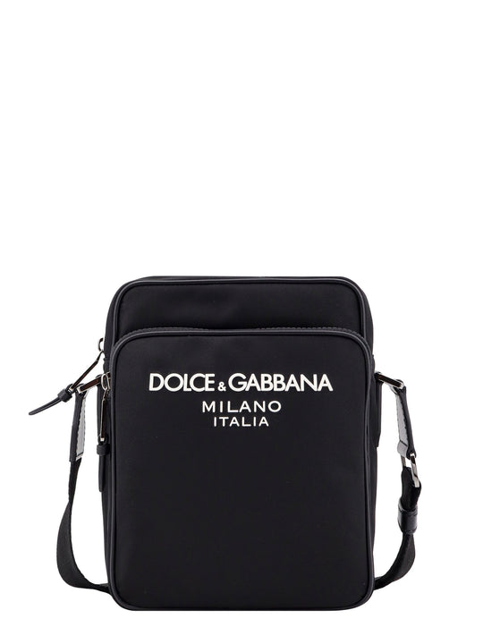 Nylon Shoulder Bag With Logo Patch