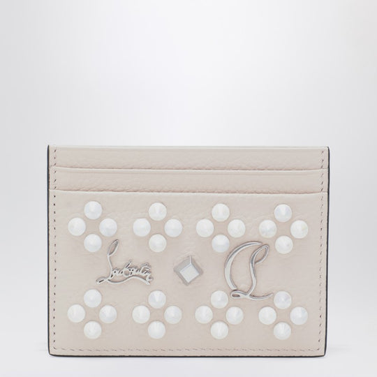 Kios Card Holder In Grained Calfskin And Spikes