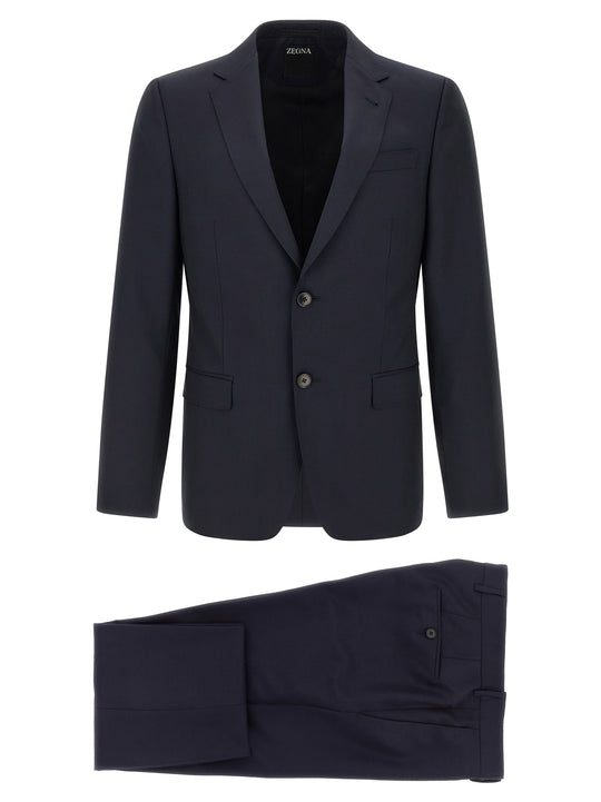 Mohair Wool Dress Suits Blue