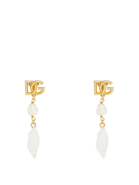 Earrings With Dg Logo And Shell