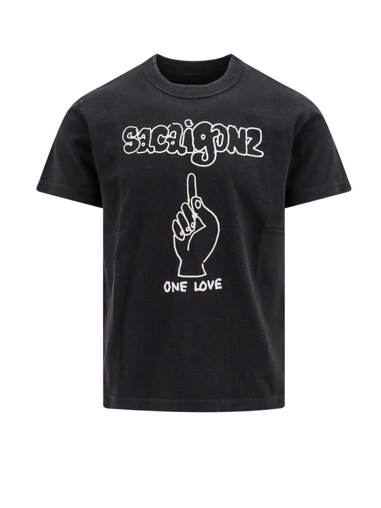 Cotton T-Shirt With Sacaigonz Print