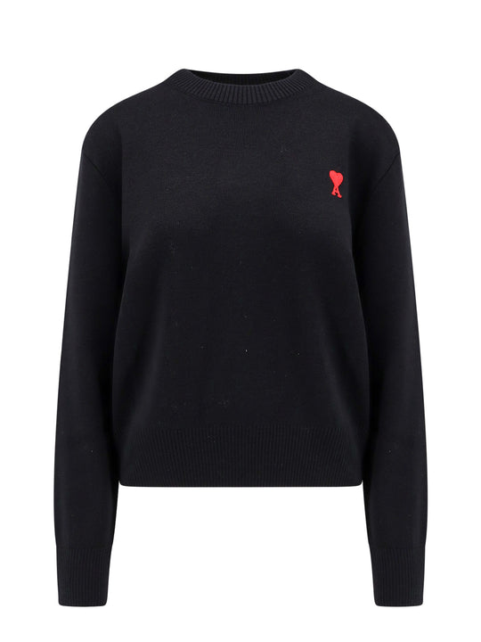Extrafine Merino Wool Sweater With Embroidered Logo