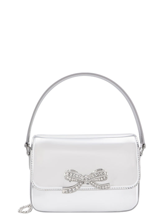 Leather Handbag With Frontal Bow