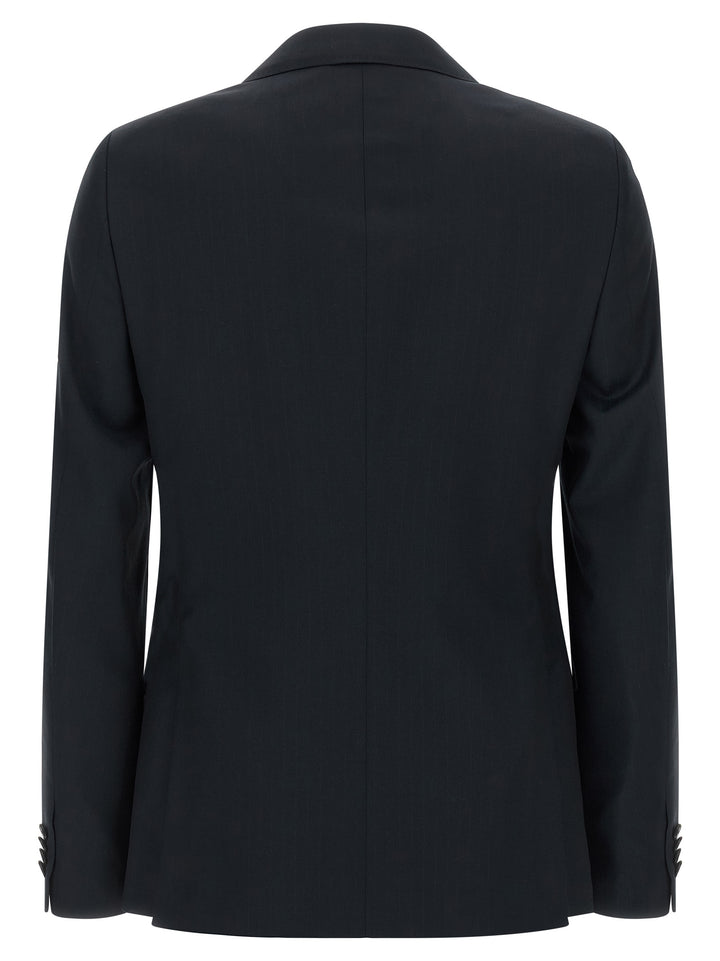 Zegna Pinstriped Dress Suits - Blue | 54a7fa39077950eb024d127a63097ea90ee378e4