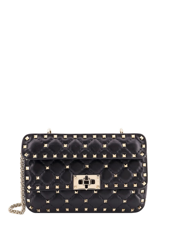 Leather Shoulder Bag With Iconic Studs