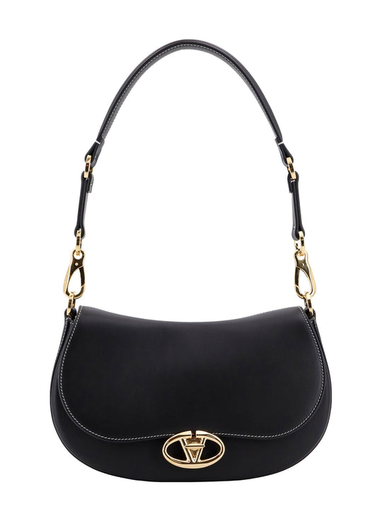 Leather Shoulder Bag With Vlogo Signature Detail