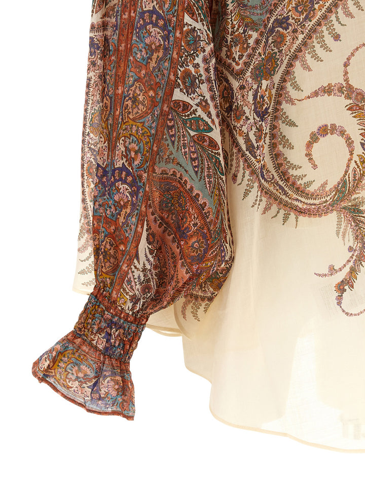 Zimmermann Rhiannon Tie Neck Shirt and Blouse - Multicolor | 106b7ed72941abf1a2a529a6b9fb6df2de660632