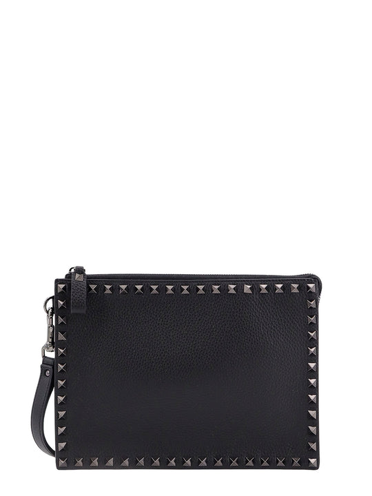 Leather Clutch With Iconic Studs