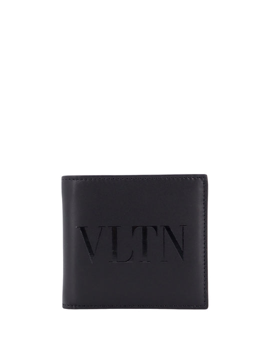 Leather Wallet With Vltn Print